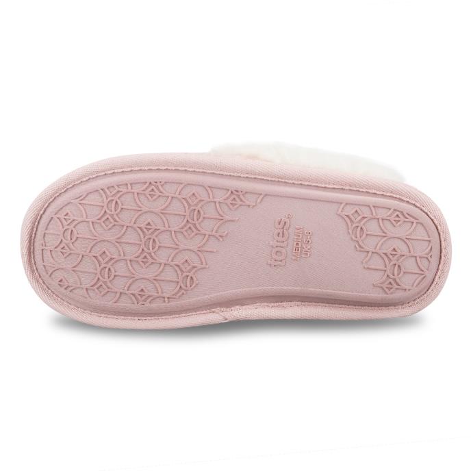 totes toasties® Ladies Borg Mule Slippers Pink Extra Image 6